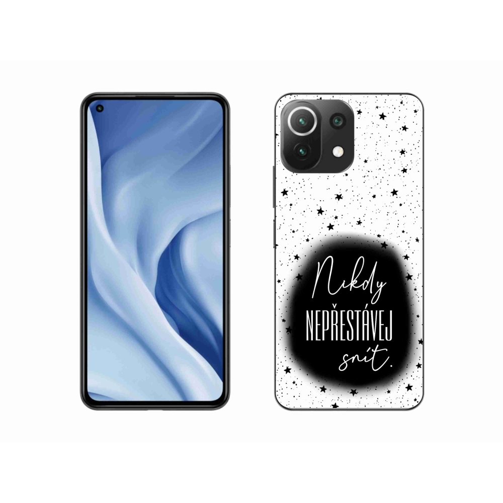 Gelový kryt mmCase na Xiaomi 11 Lite 5G NE - citát 1 černobílé pozadí