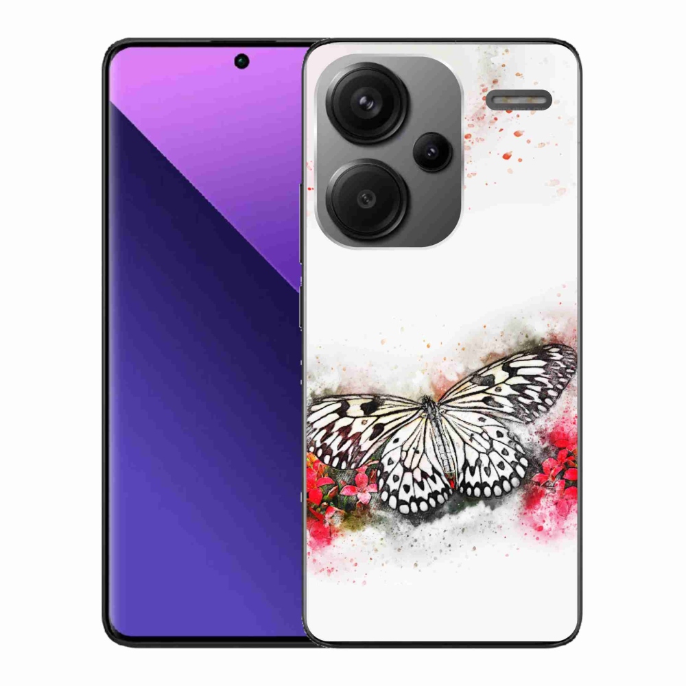 Gelový kryt mmCase na Xiaomi Redmi Note 13 Pro+ 5G - černobílý motýl