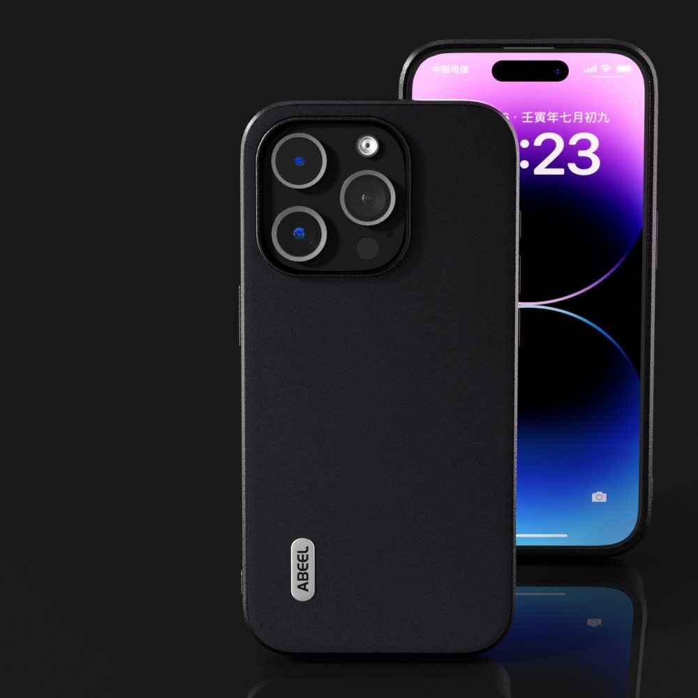 ABEEL gelový obal s pevnými zády na iPhone 15 Pro Max - černý
