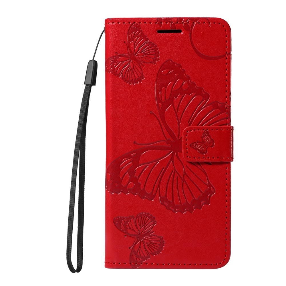 Big Butterfly knížkové pouzdro na Xiaomi Redmi Note 14 - červené
