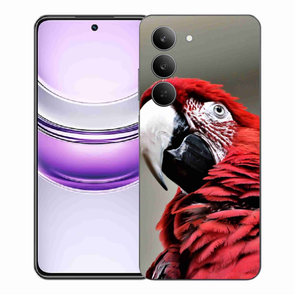 Gelový kryt mmCase na Realme 14x 5G - papoušek ara červený