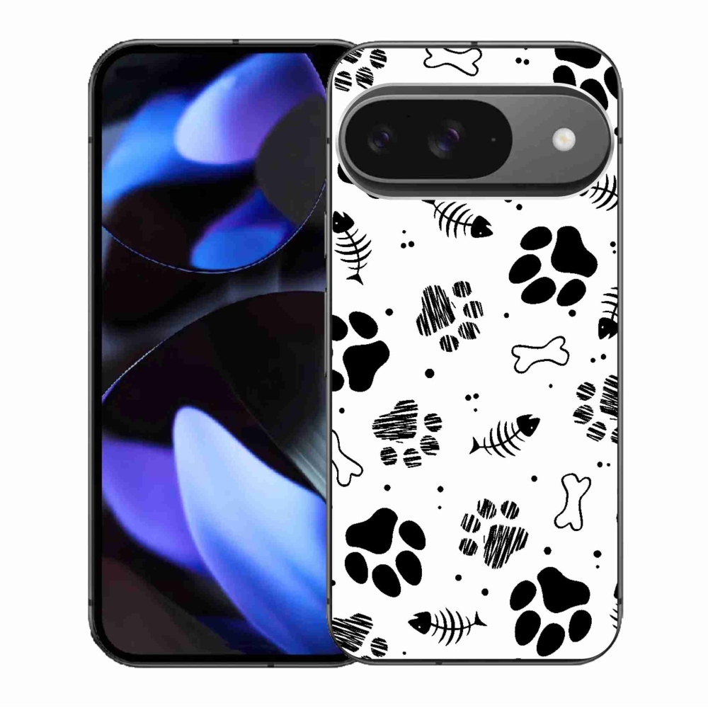 Gelový kryt mmCase na Google Pixel 9/9 Pro - psí tlapky 1
