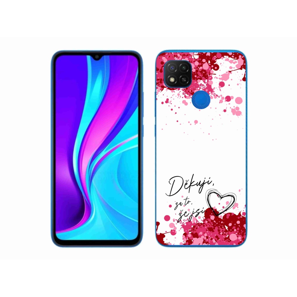Gelový kryt mmCase na Xiaomi Redmi 9C - zamilovaný text 2 bílé pozadí