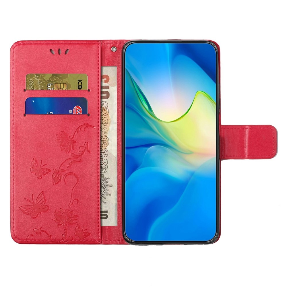Flower knížkové pouzdro na Samsung Galaxy A26 5G - červené
