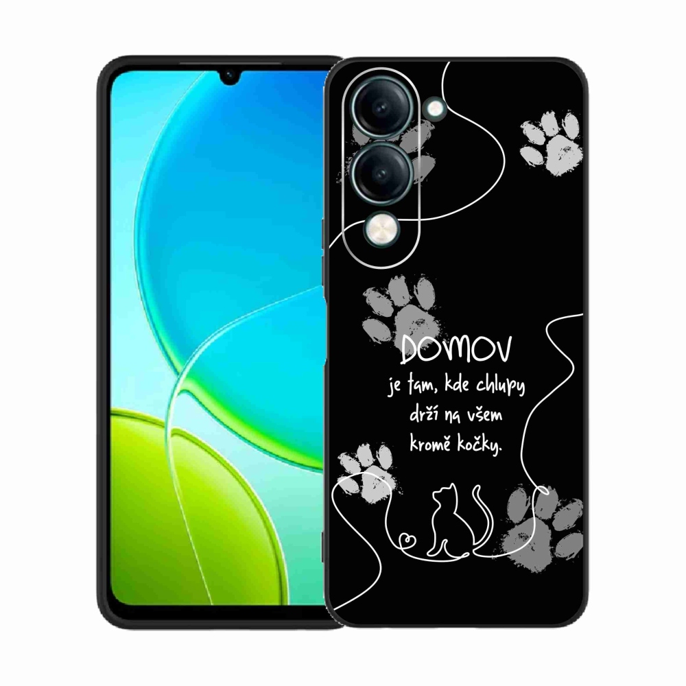 Gelový kryt mmCase na Vivo Y29s 5G - kočičí motiv černé pozadí