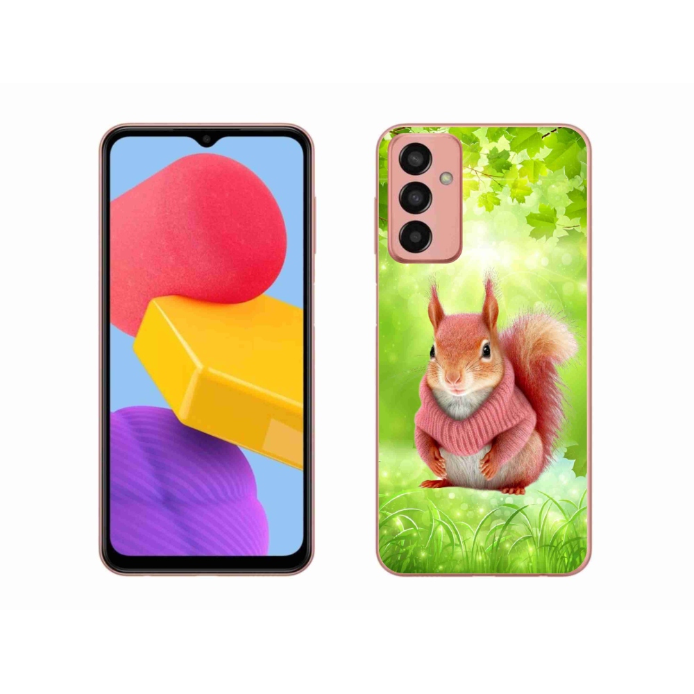Gelový kryt mmCase na Samsung Galaxy M13 - veverka ve svetru