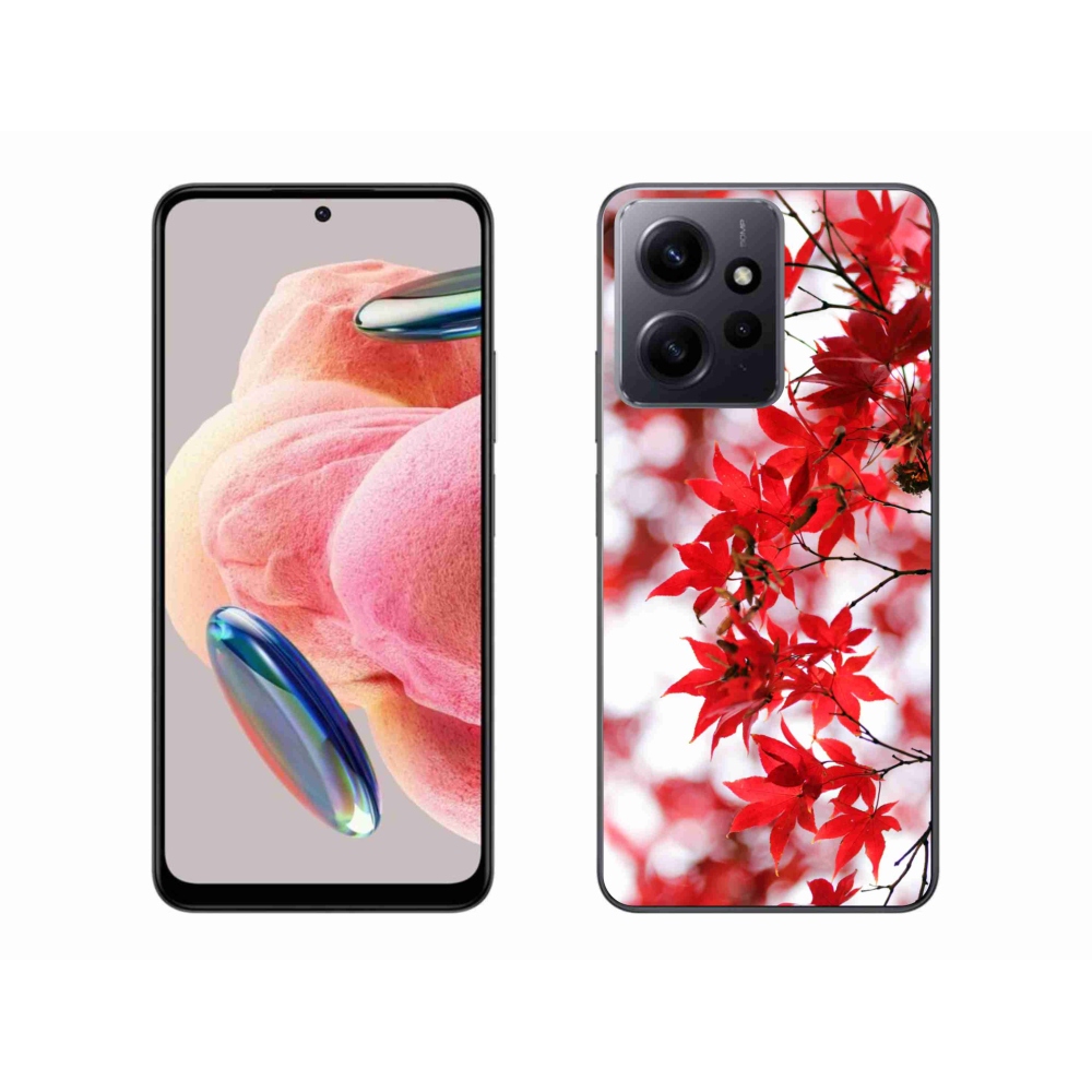 Gelový kryt mmCase na Xiaomi Redmi Note 12 4G - červené listy