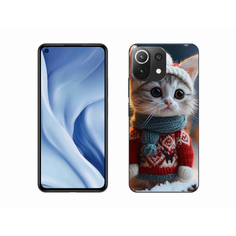 Gelový kryt mmCase na Xiaomi Mi 11 Lite 4G/5G - kotě ve svetru