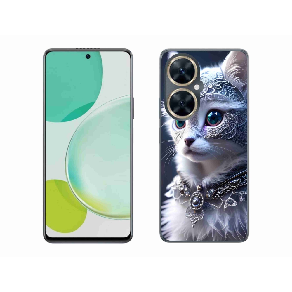 Gelový kryt mmCase na Huawei Nova 11i - bílá kočka