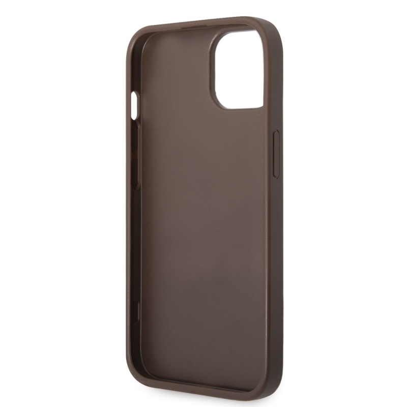 Guess PU 4G Stripe Zadní Kryt pro iPhone 14 Brown