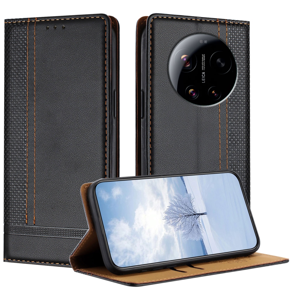 L-Shaped knížkové pouzdro na Xiaomi 17 Ultra - černé