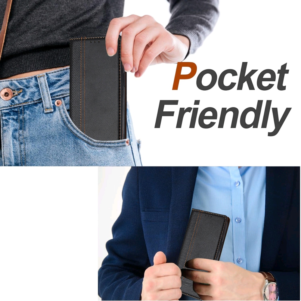 L-Shaped knížkové pouzdro na Xiaomi 17 Ultra - černé