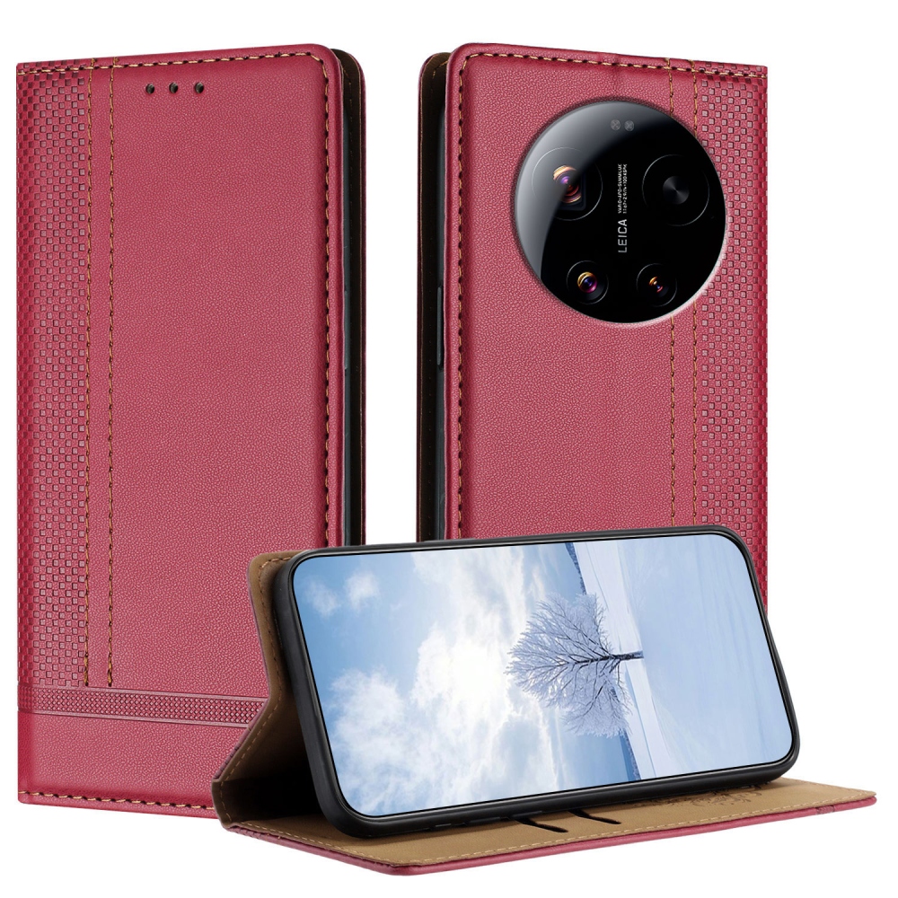 L-Shaped knížkové pouzdro na Xiaomi 17 Ultra - červené