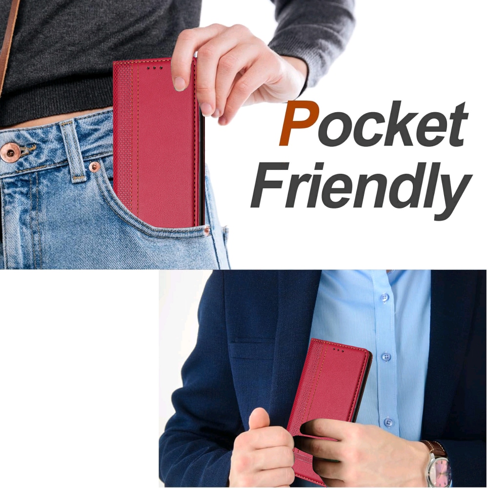 L-Shaped knížkové pouzdro na Xiaomi 17 Ultra - červené