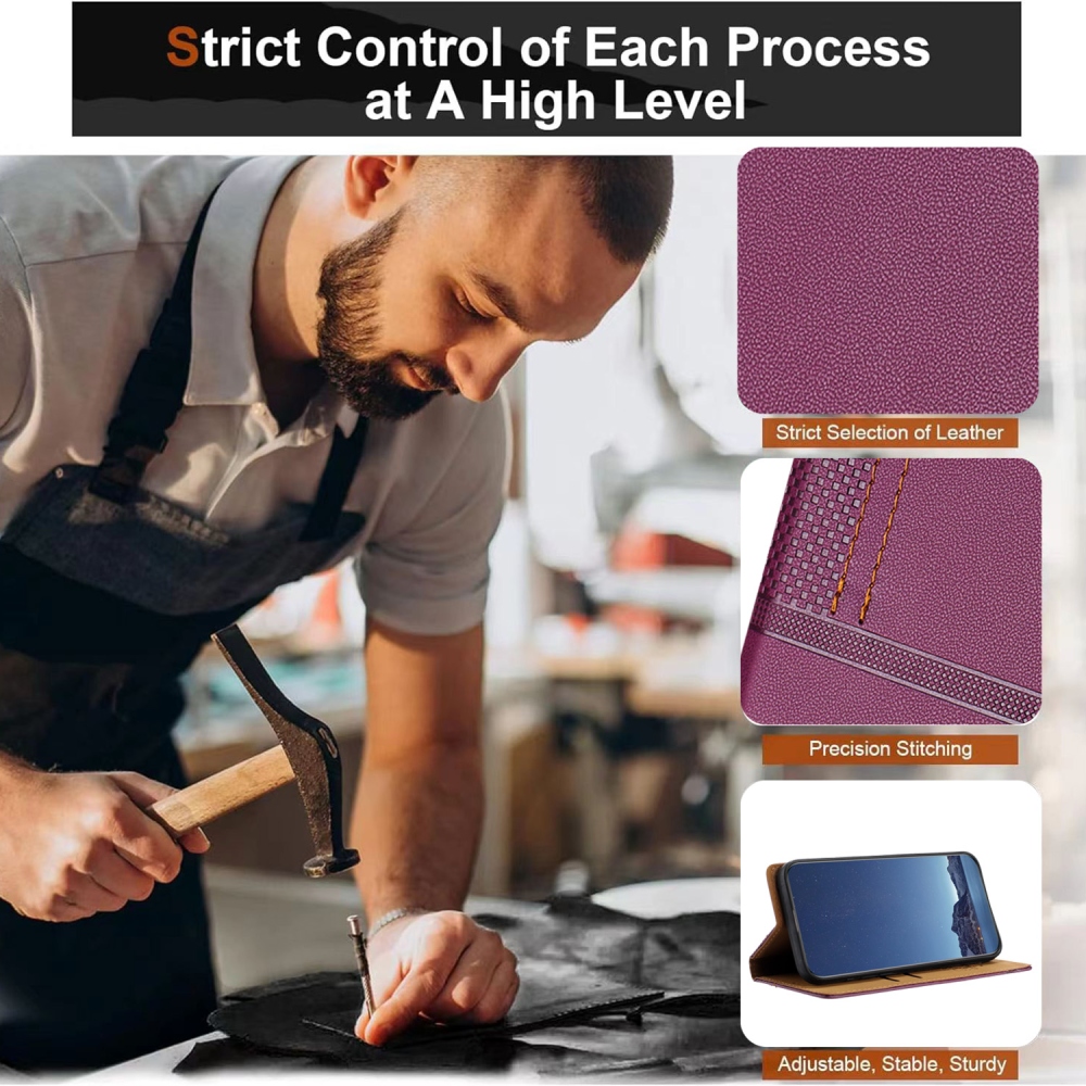 L-Shaped knížkové pouzdro na Xiaomi 17 Ultra - fialové