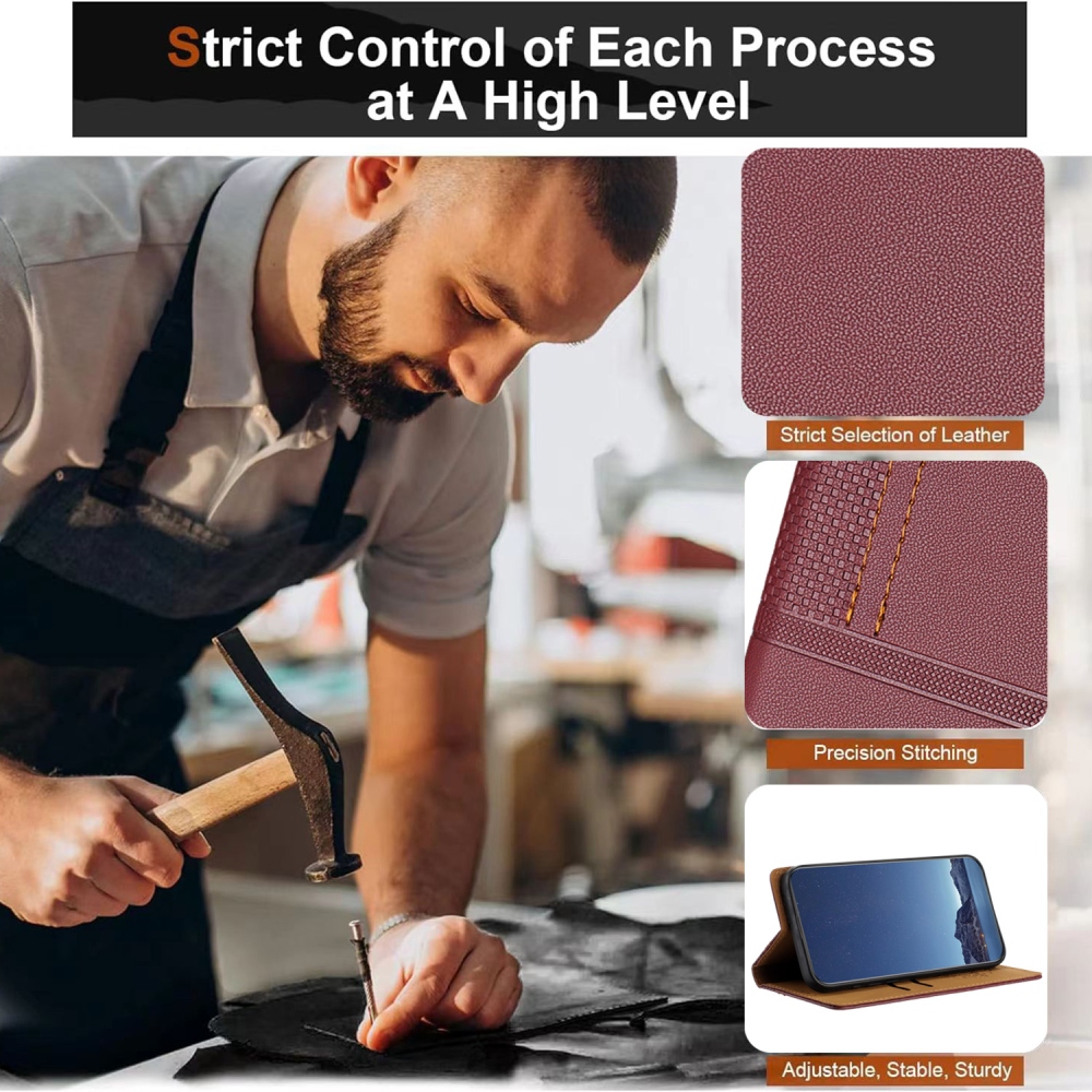 L-Shaped knížkové pouzdro na Xiaomi 17 Ultra - vínové