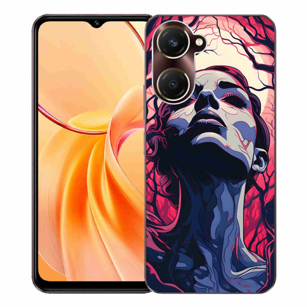 Gelový kryt mmCase na Vivo Y28s 5G - abstraktní obličej