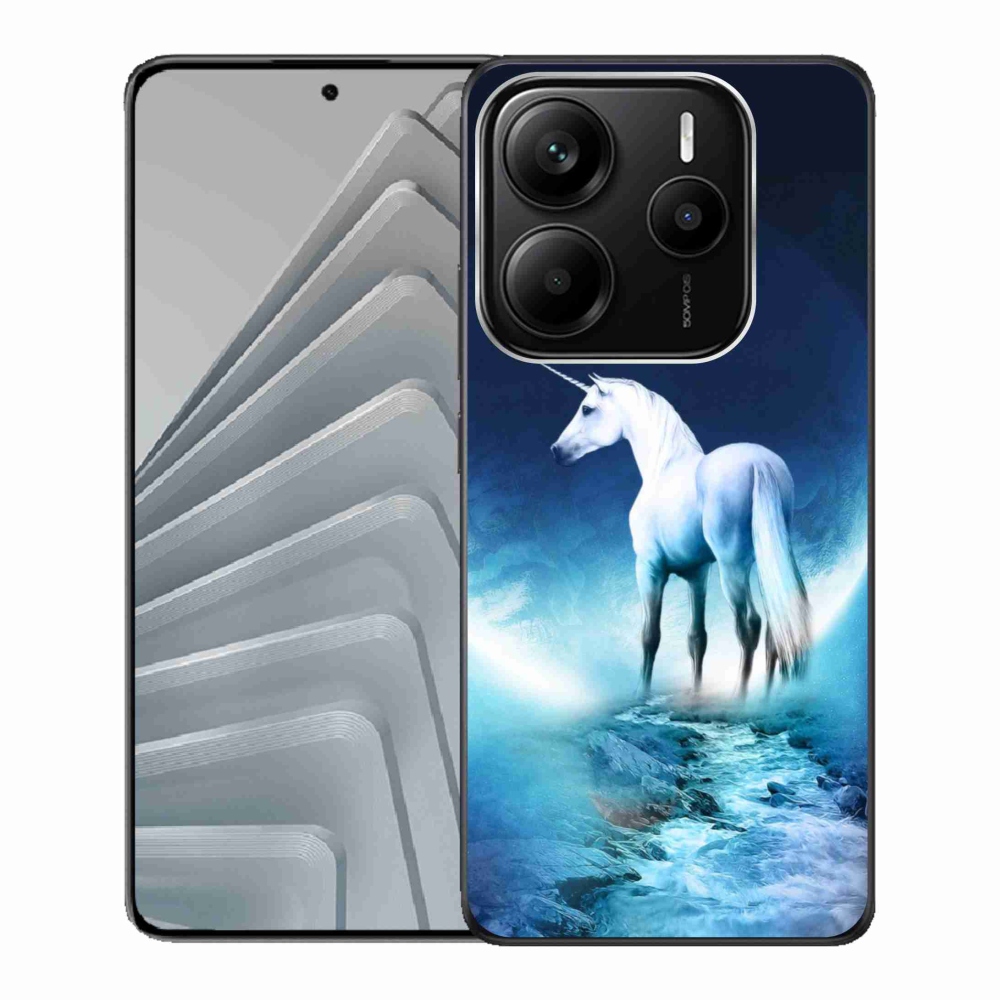 Gelový kryt mmCase na Xiaomi Redmi Note 14 5G - bílý jednorožec