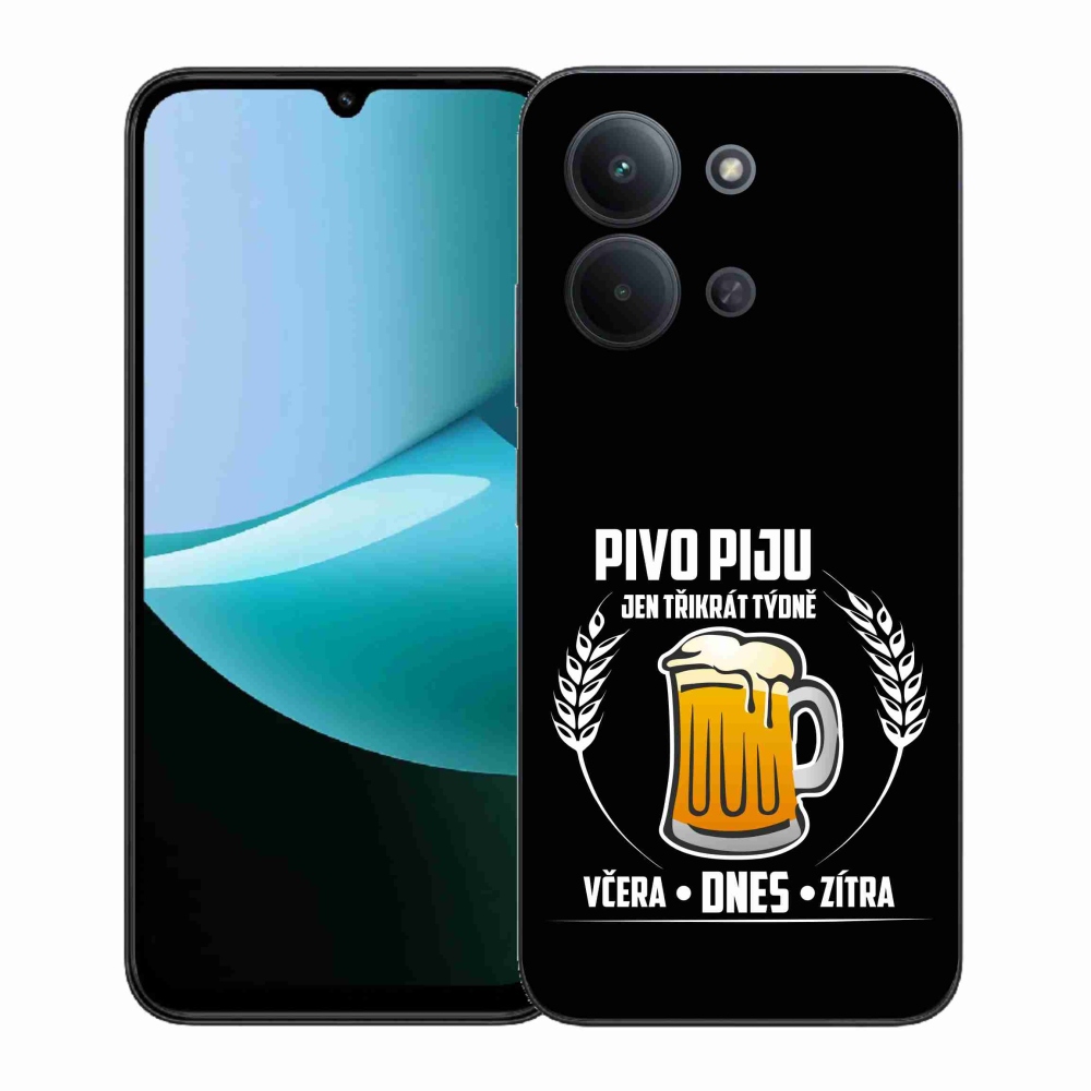 Gelový kryt mmCase na Xiaomi Redmi 15C 4G (171mm)/Poco C85 4G (171mm) - pivní motiv černé pozadí