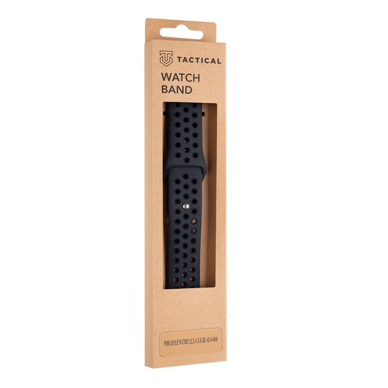 Tactical 161 Double Silikonový Řemínek pro Apple Watch 1/2/3/4/5/6/7/8/9/SE 42/44/45mm Black