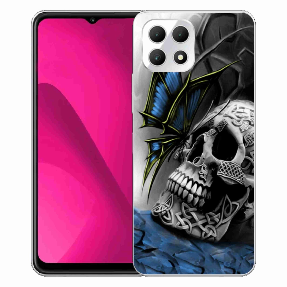 Gelový kryt mmCase na T-Mobile T Phone 2 - motýl a lebka
