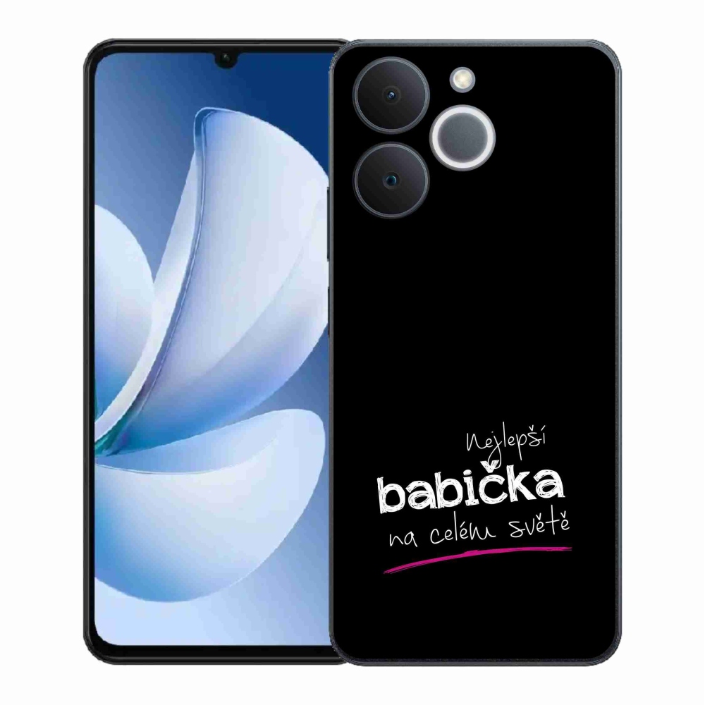 Gelový kryt mmCase na Realme Note 70T - nejlepší babička 4 černé pozadí