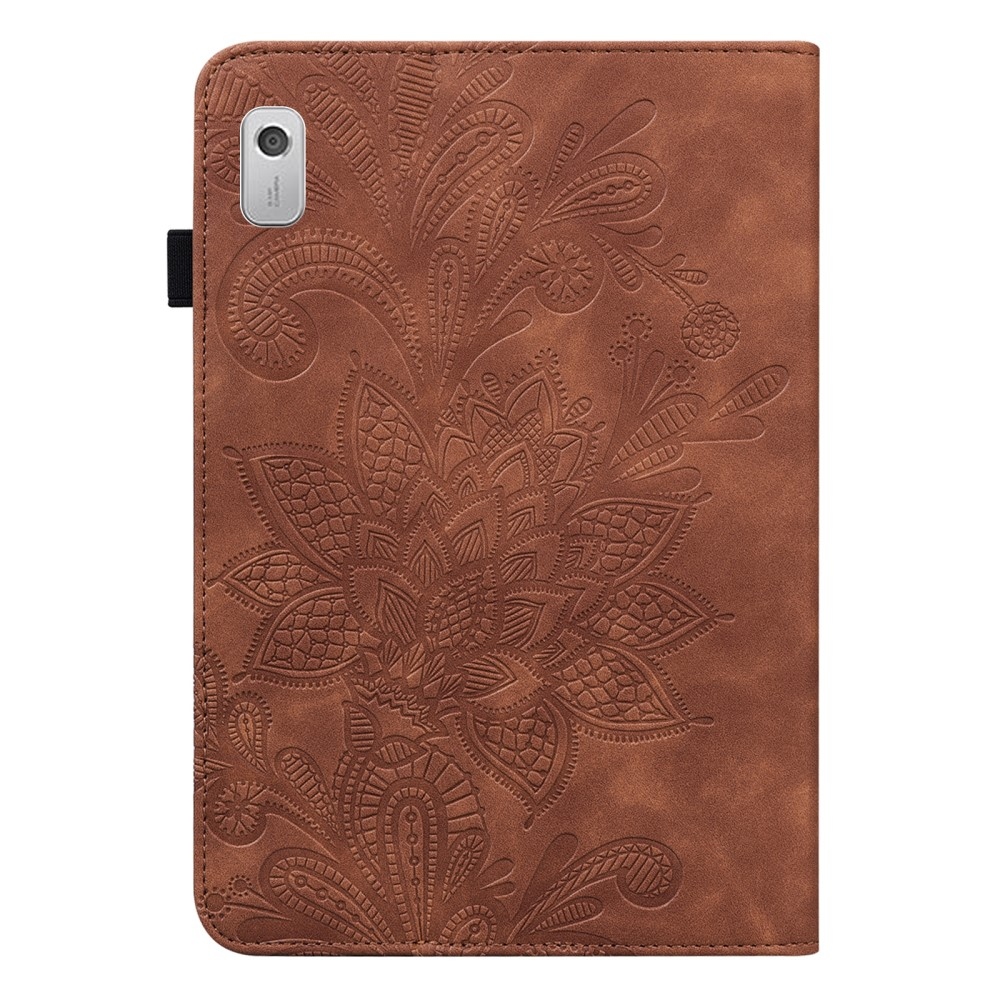 Flower zavírací pouzdro na Lenovo Tab M8 4. Gen (2024) - hnědé