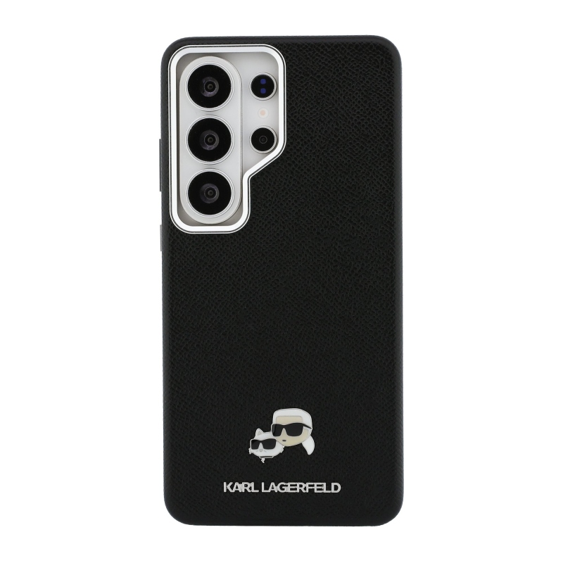 Karl Lagerfeld Grained PU Leather K&CH Heads Magnetic Zadní Kryt pro Samsung Galaxy S26 Ultra Black