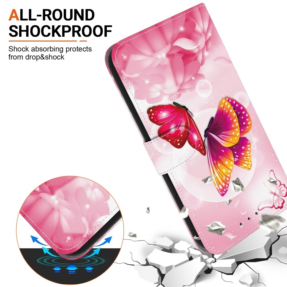 Versatile knížkové pouzdro na Samsung Galaxy A36 5G/A56 5G - růžoví motýli