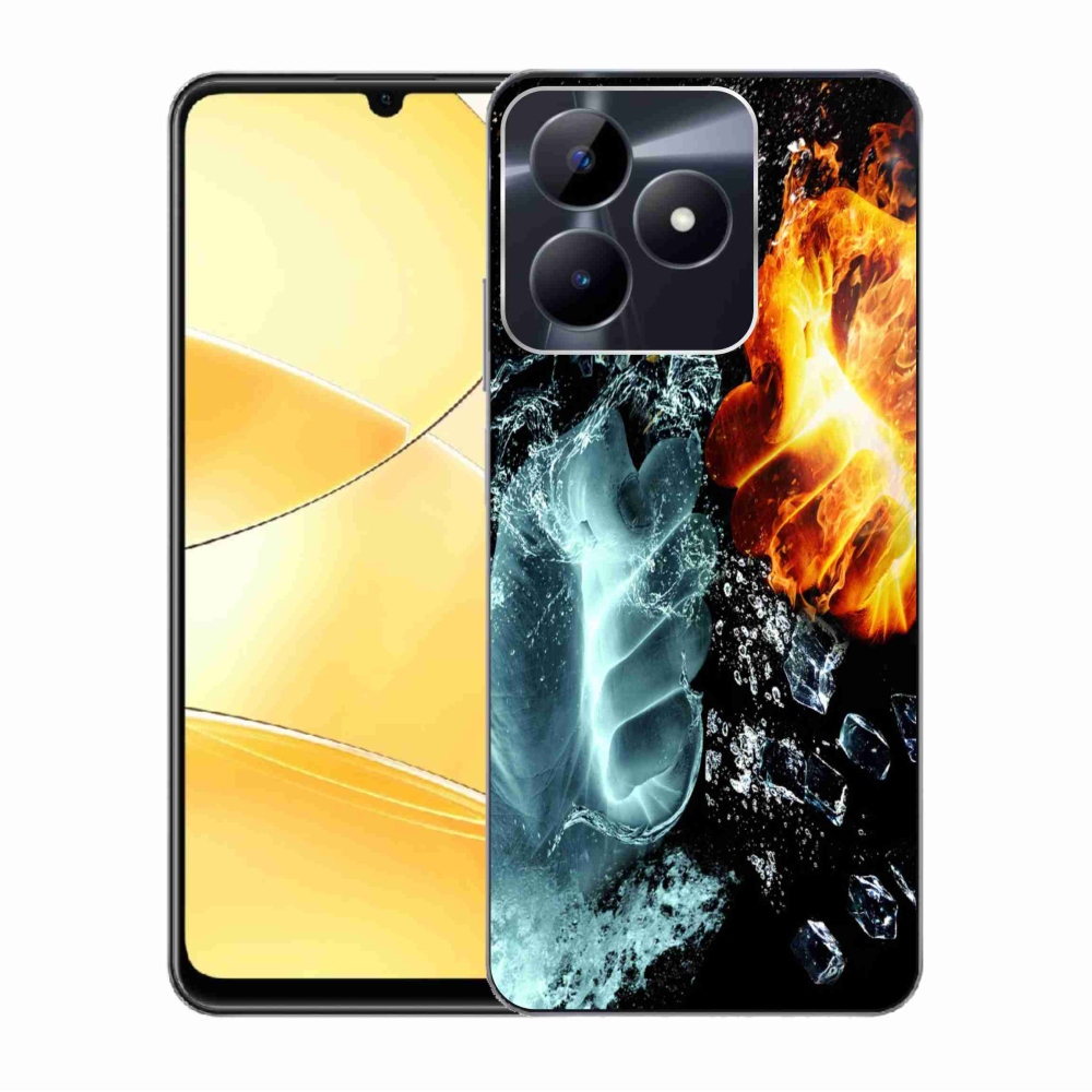 Gelový kryt mmCase na Realme C51/C53 - voda a oheň