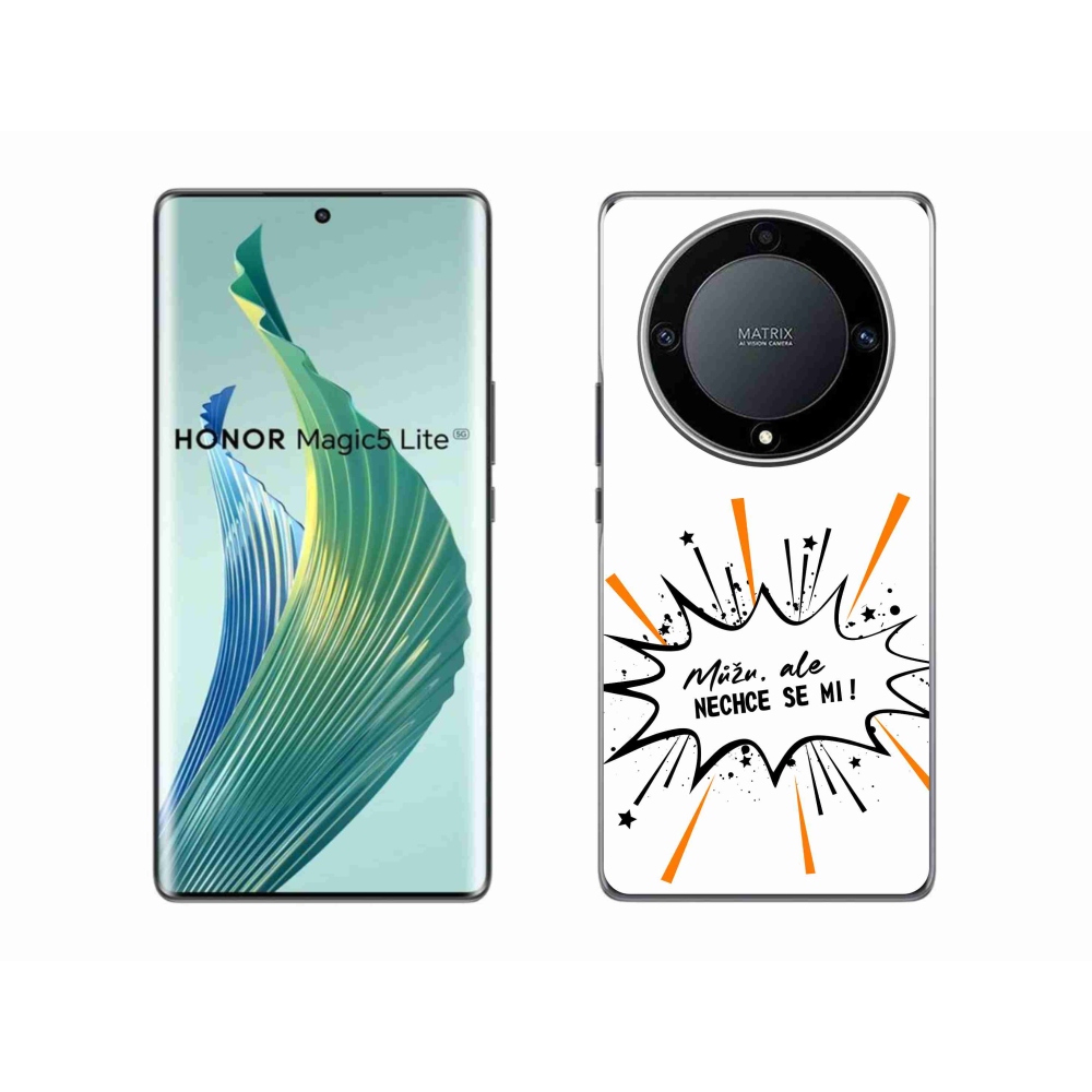 Gelový kryt mmCase na Honor Magic 5 Lite 5G - vtipný text 11 bílé pozadí