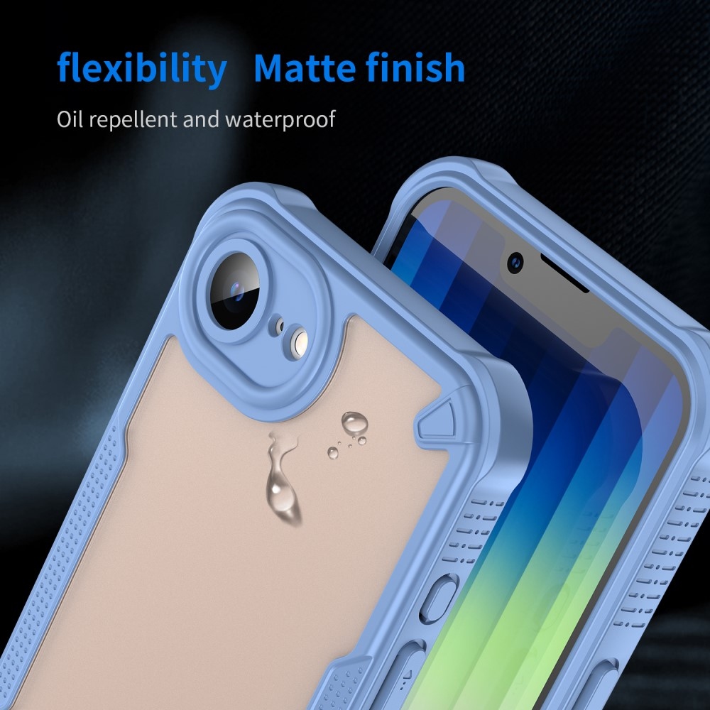 Frosted odolný kryt na iPhone 16e - modrý