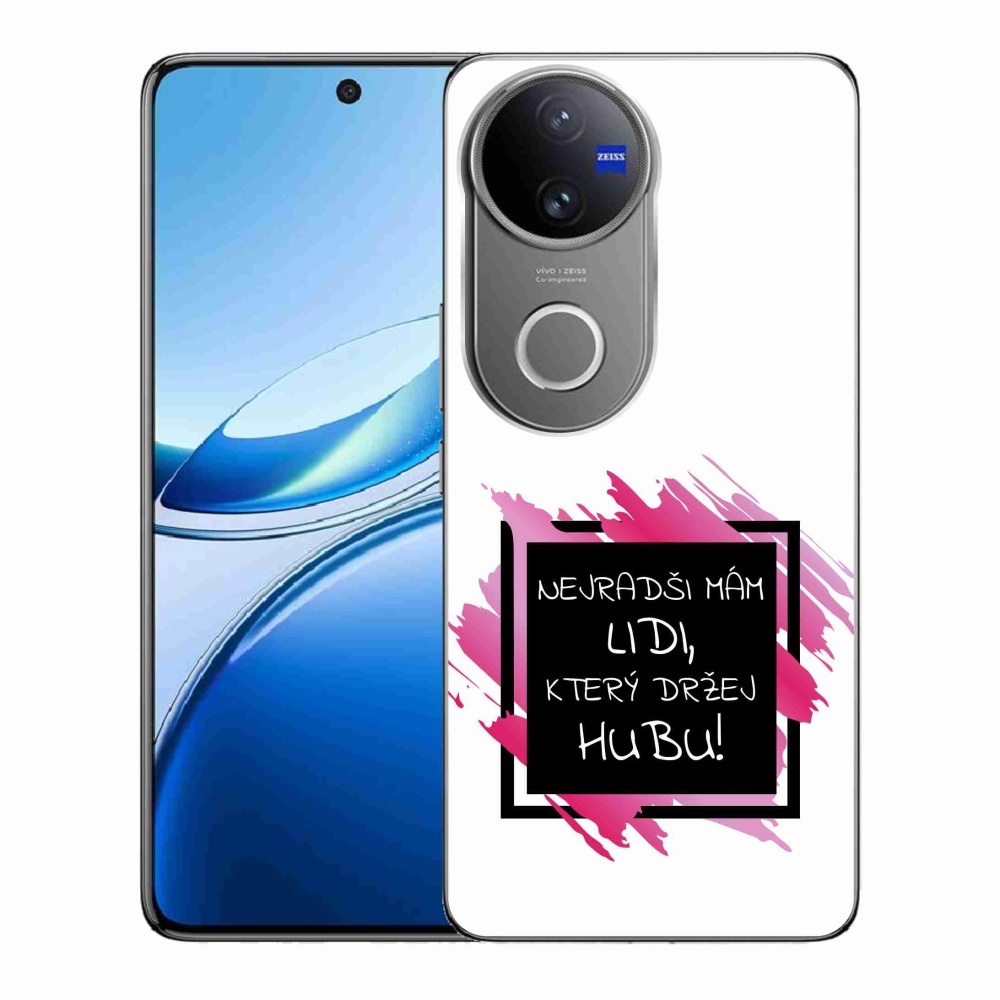Gelový kryt mmCase na Vivo V50 5G - vtipný text 7 černobílé pozadí