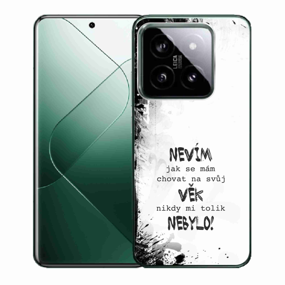 Gelový kryt mmCase na Xiaomi 14 - vtipný text 14 bílé pozadí