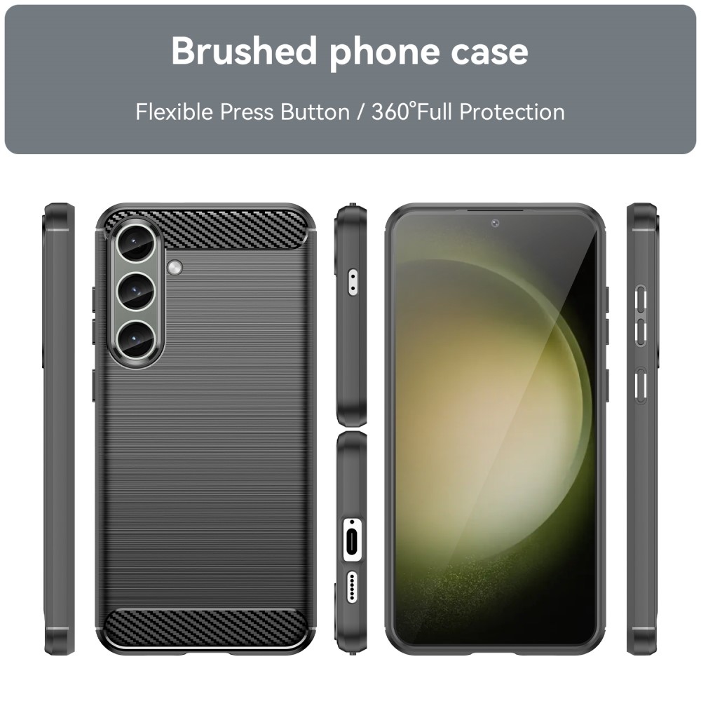 Carbon odolný gelový obal na Samsung Galaxy S24+/S25+ - černý
