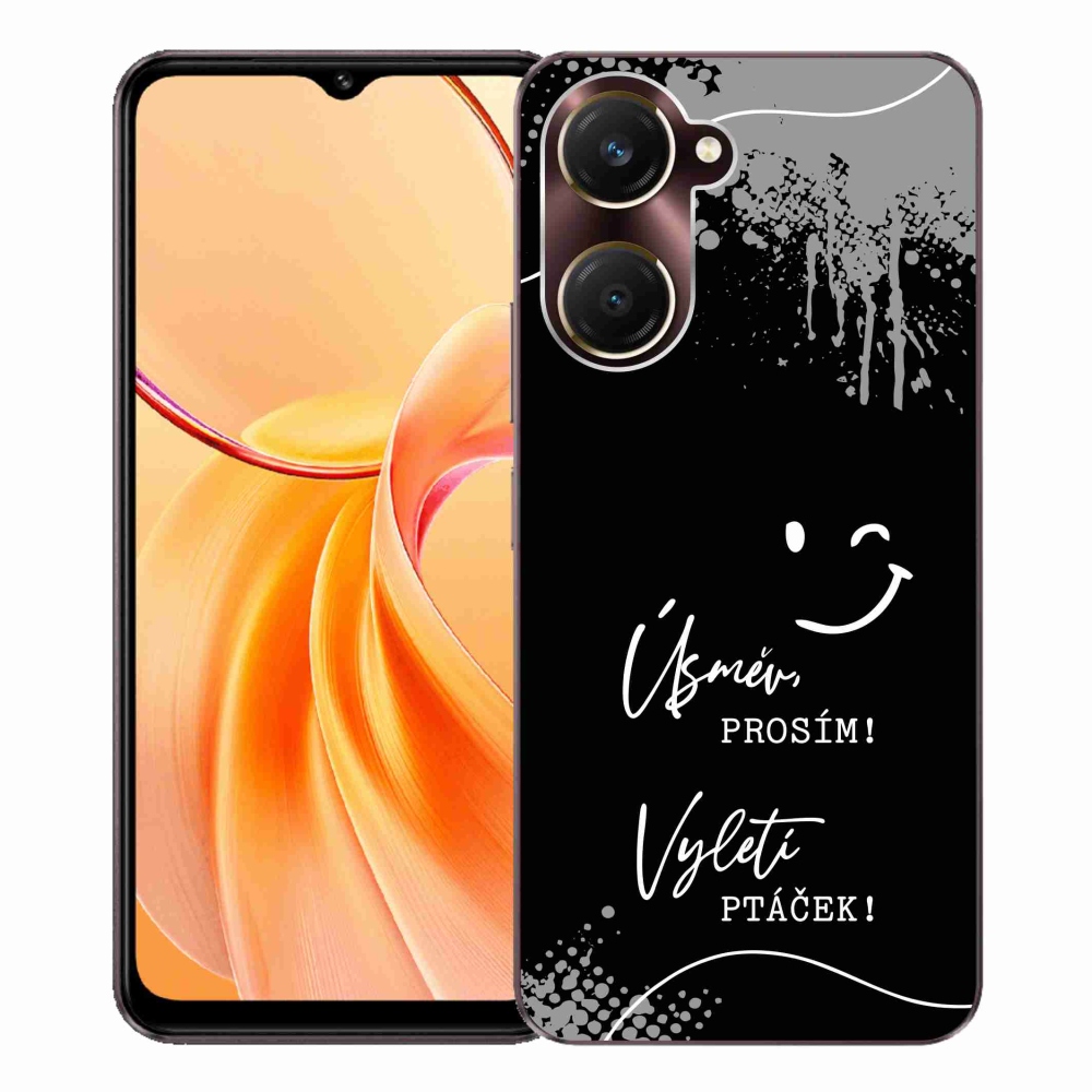 Gelový kryt mmCase na Vivo Y28s 5G - vtipný text 4 černé pozadí
