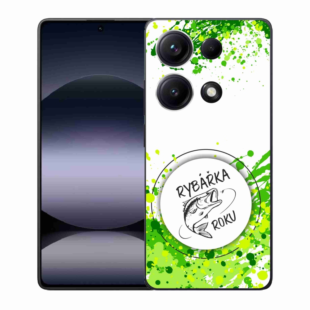 Gelový kryt mmCase na Xiaomi Redmi Note 14S - rybářka roku bílé pozadí