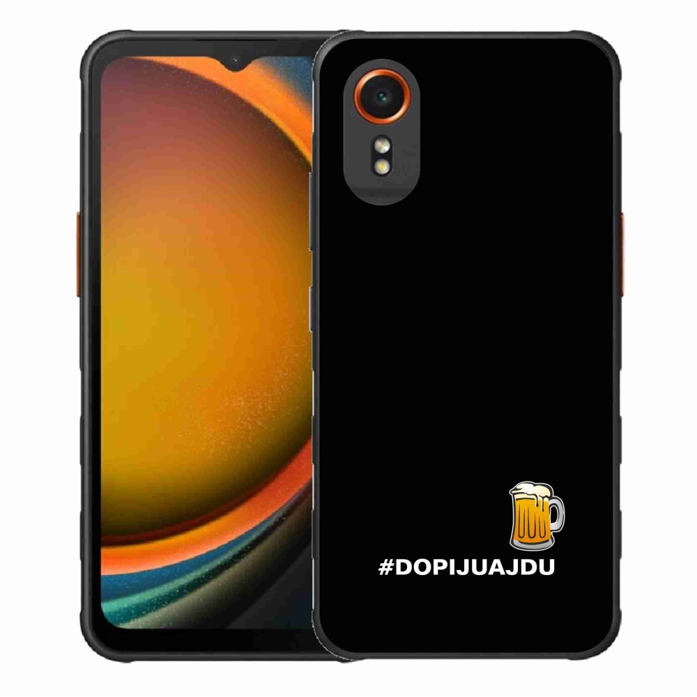 Gelový kryt mmCase na Samsung Galaxy Xcover 7 - pivní motiv 1 černé pozadí