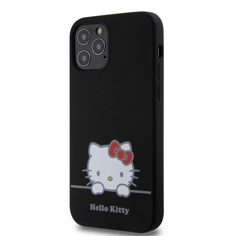 Hello Kitty Liquid Silicone Daydreaming Logo Zadní Kryt pro iPhone 12/12 Pro Black