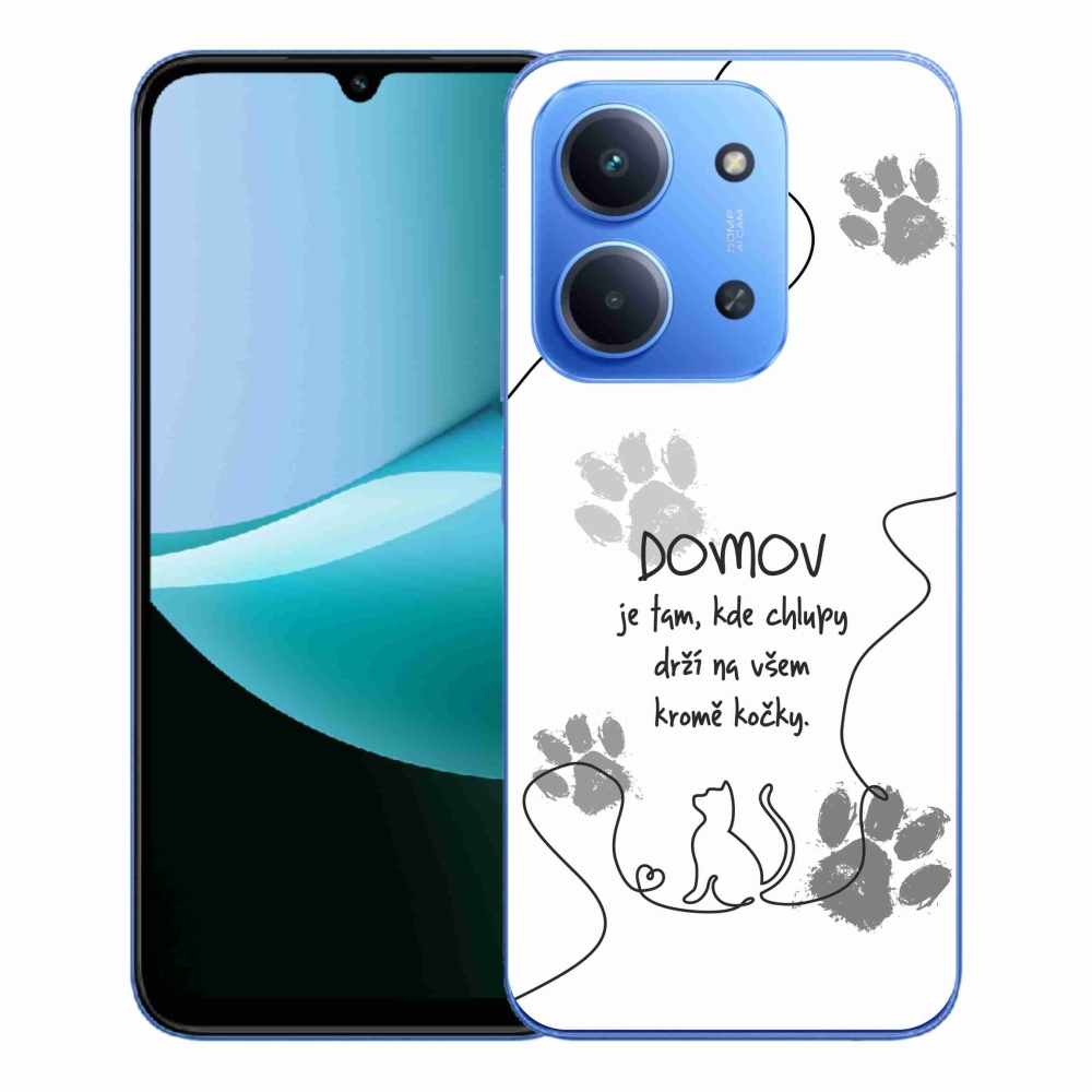 Gelový kryt mmCase na Xiaomi Redmi 15C 4G/5G (173mm) - kočičí motiv bílé pozadí
