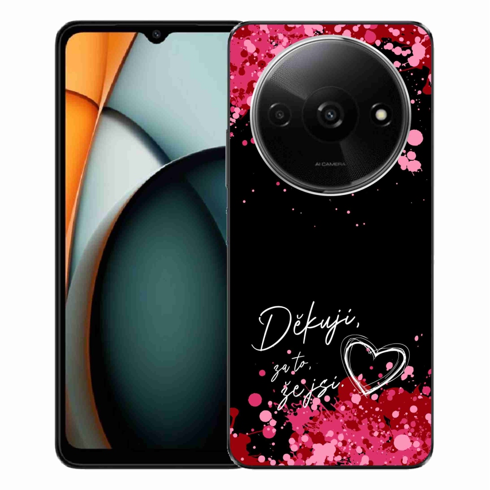 Gelový kryt mmCase na Xiaomi Redmi A3  - zamilovaný text 2 černé pozadí