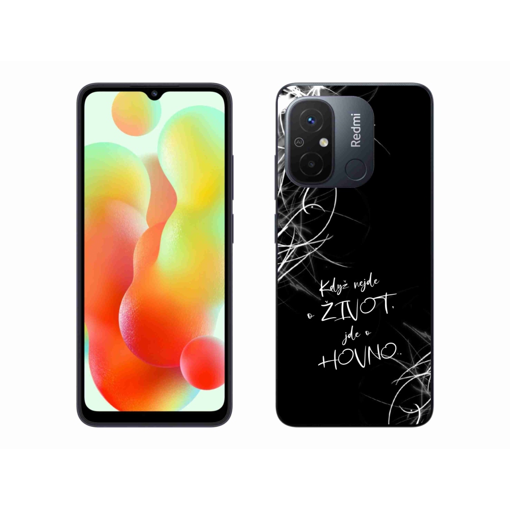 Gelový kryt mmCase na Xiaomi Redmi 12C - vtipný text 16 černé pozadí