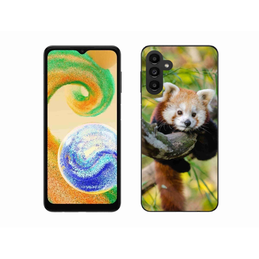 Gelový kryt mmCase na Samsung Galaxy A04s (164.7x76.7x9.1mm) - panda červená