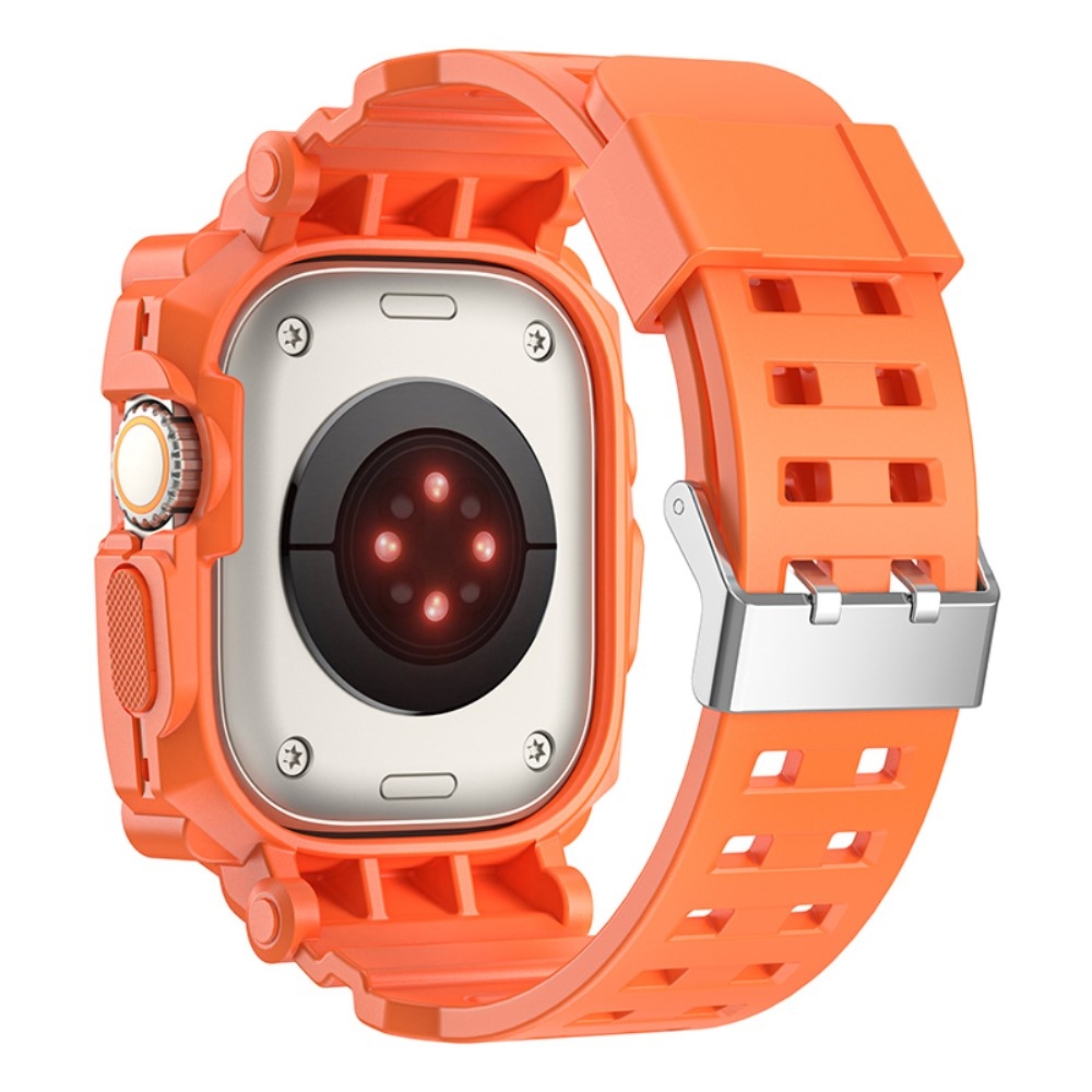 Integral ochranné silikonové pouzdro s řemínkem na Apple Watch Ultra 49mm - oranžové