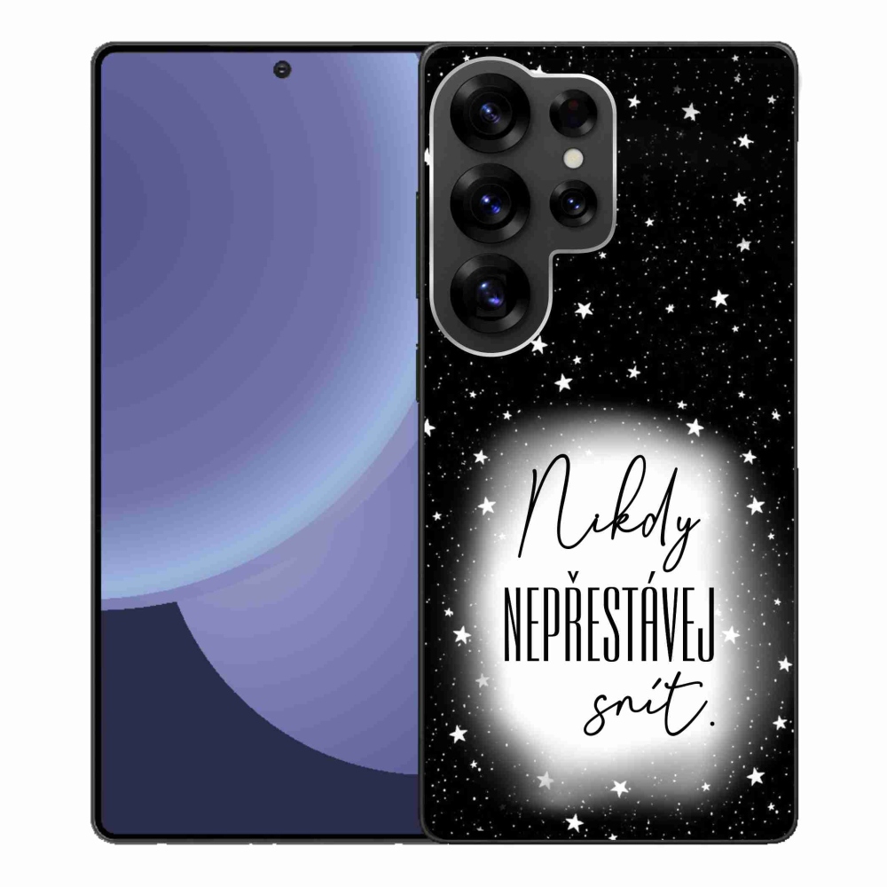 Gelový kryt mmCase na Samsung Galaxy S25 Ultra - citát 1 bíločerné pozadí