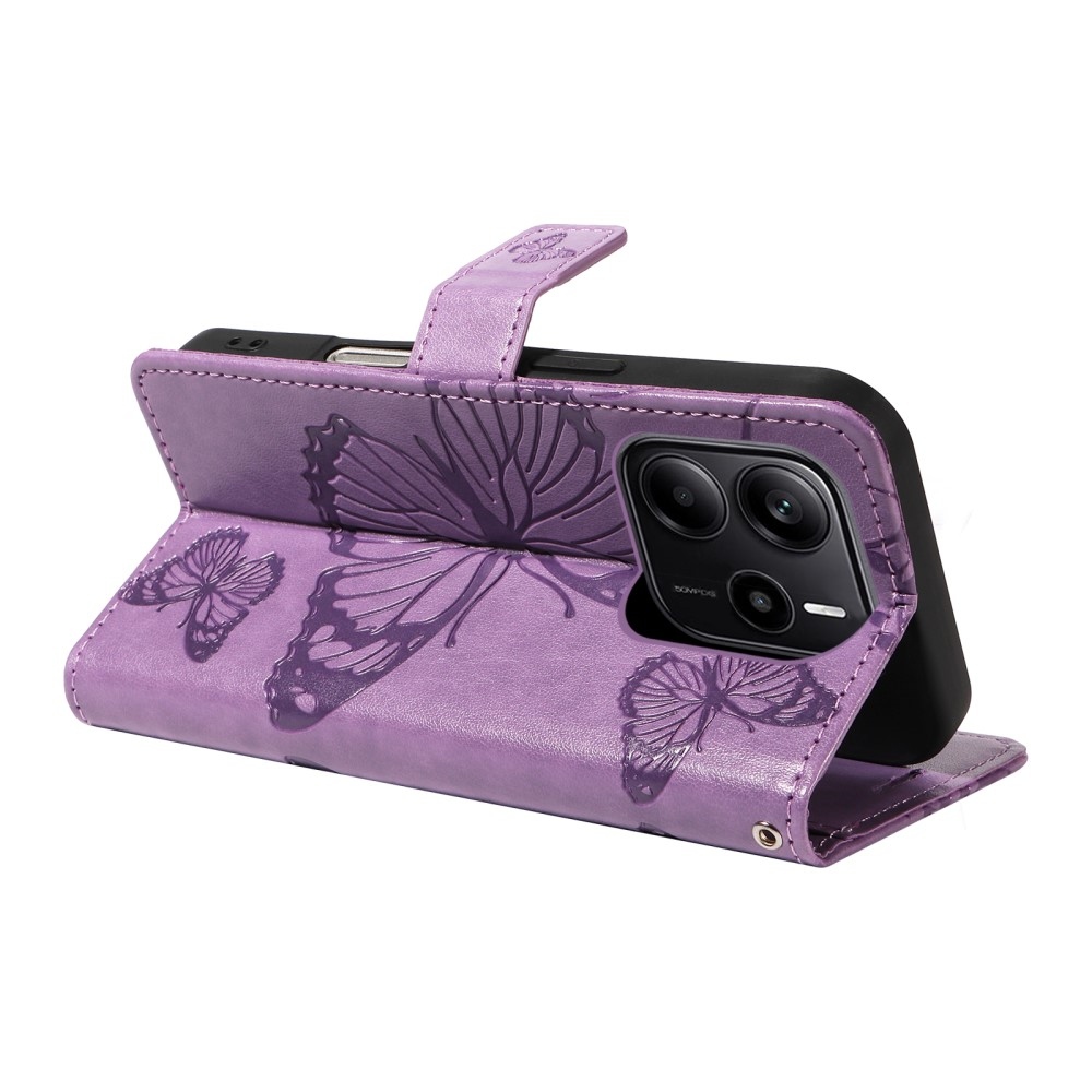Big Butterfly knížkové pouzdro na Xiaomi Redmi Note 14 - fialové