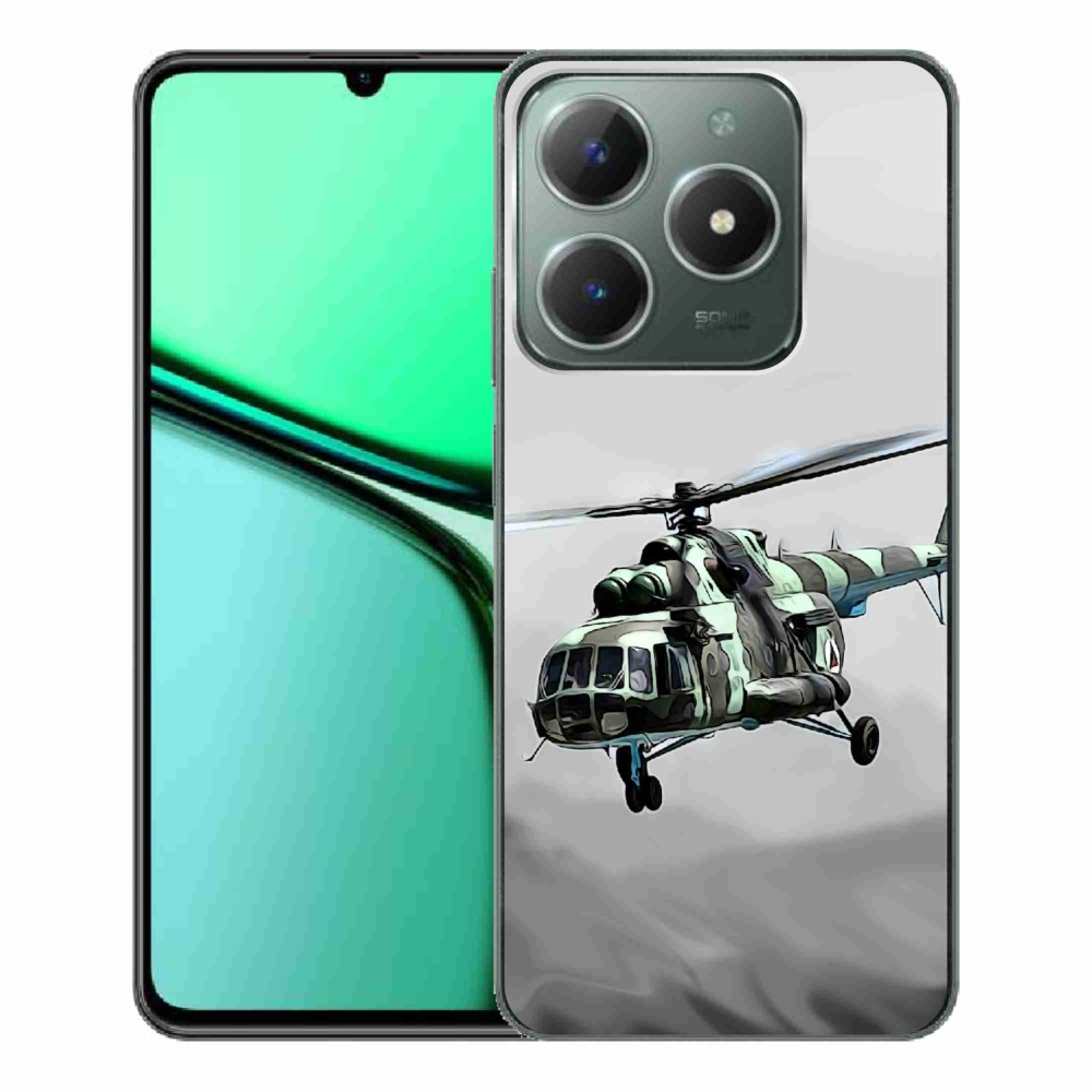Gelový kryt mmCase na Realme C61 - vojenský vrtulník
