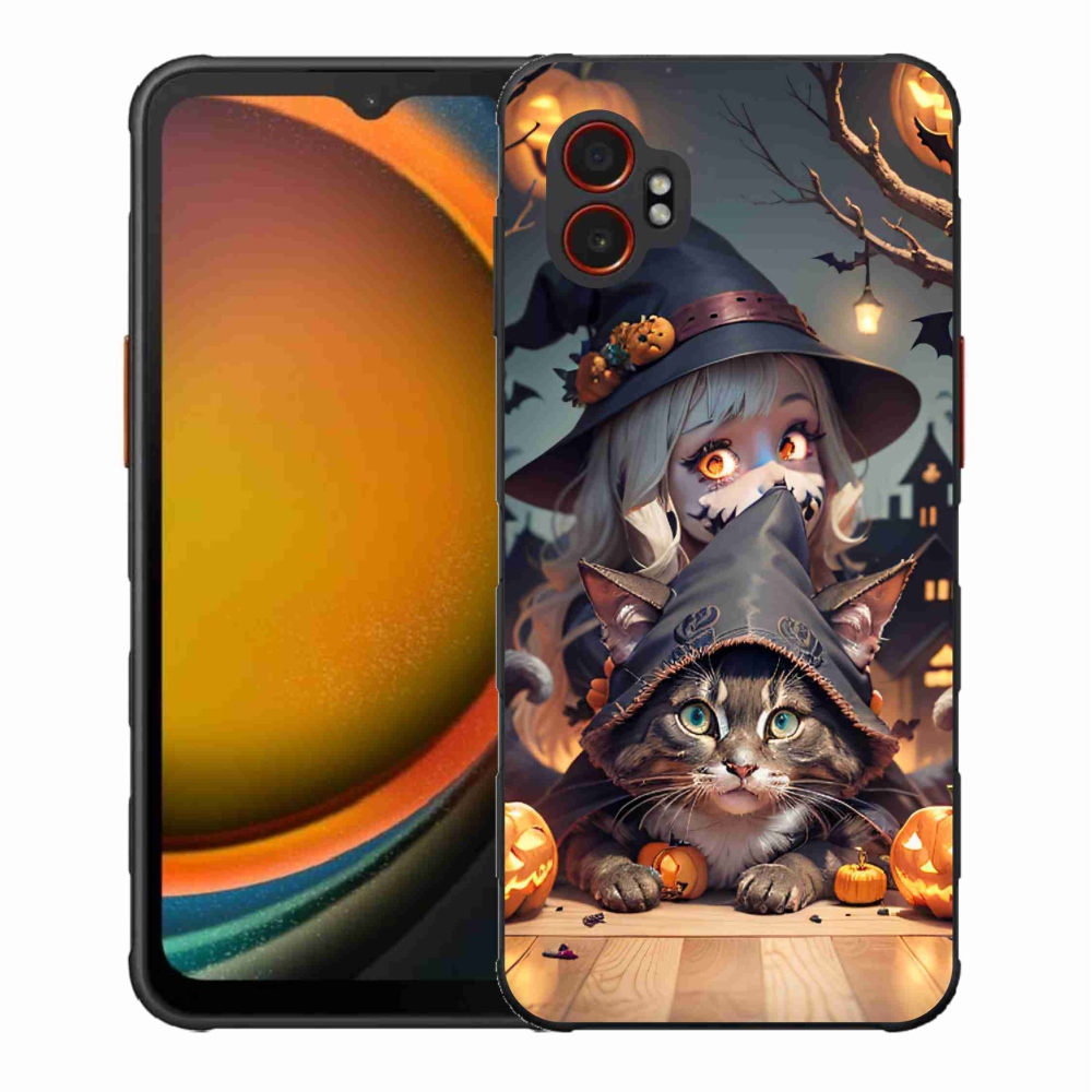 Gelový kryt mmCase na Samsung Galaxy Xcover 7 Pro - čarodějnice s kočkou
