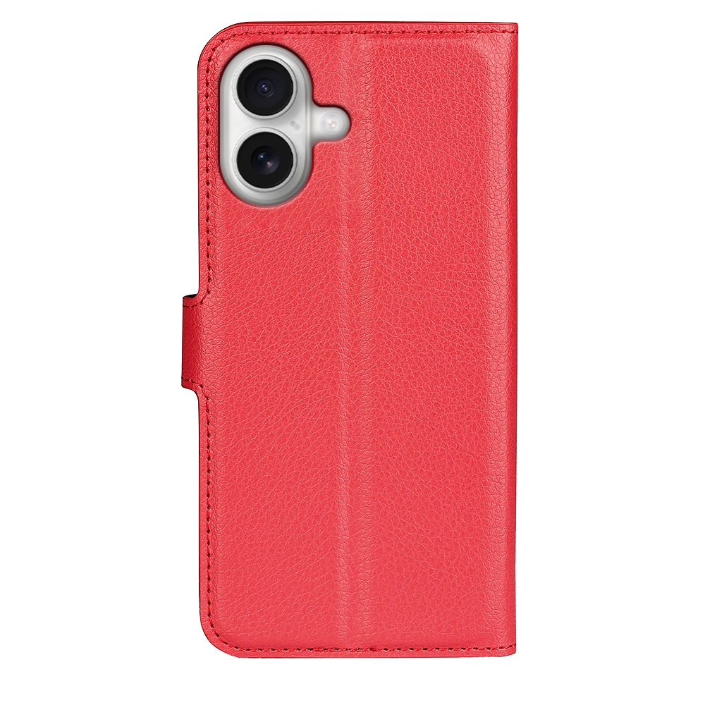 Litchi knížkové pouzdro na iPhone 17 - červené