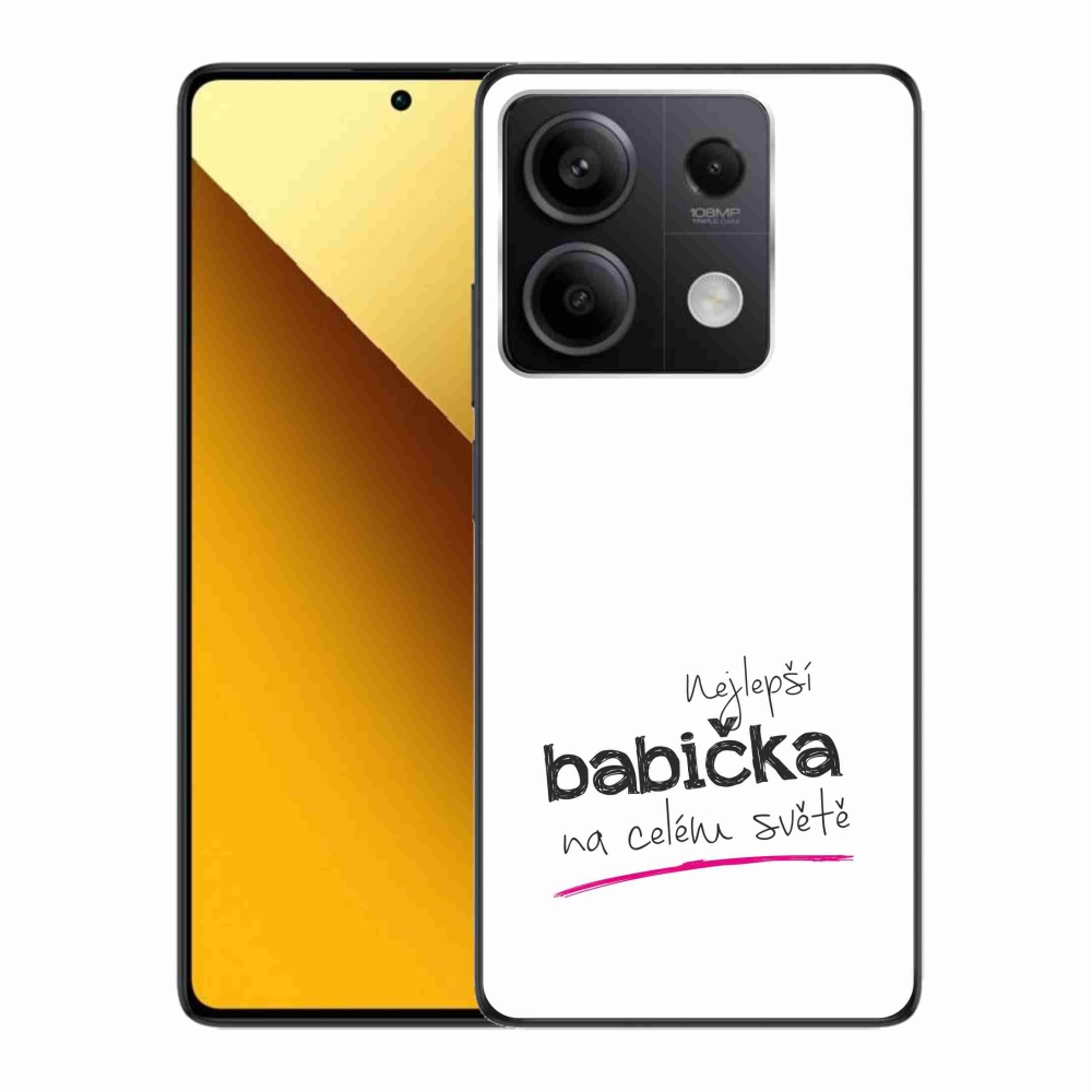 Gelový kryt mmCase na Xiaomi Redmi Note 13 5G - nejlepší babička 4 bílé pozadí